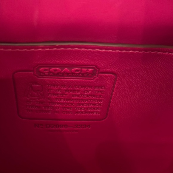 Coach Pink Leather Backpack - Picture 6 of 9